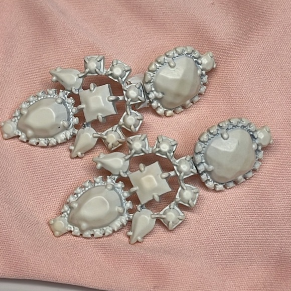 White on White Drop Earrings - Picture 5 of 6